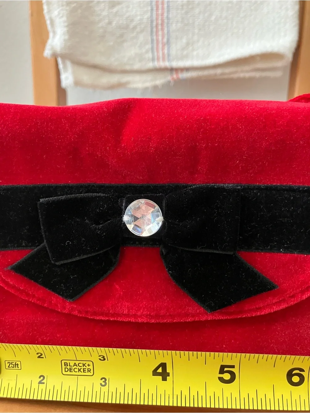 Gymboree Red Velvet Mini Bag with Black Bow